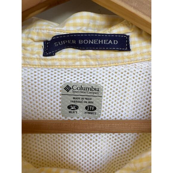 Columbia PFG Shirt Mens 3XL Super Bonehead Vented Fishing Button Down Yellow - Picture 3 of 9
